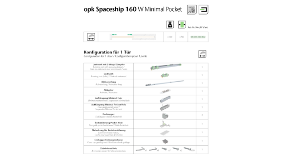 opk Spaceship 160 Pocket Aufhaengungsset